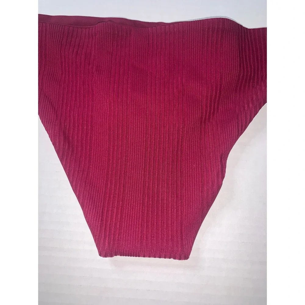 L Space Camacho Ribbed Bikini Bottoms Swimwear Red
